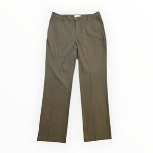 Coldwater Creek Women's Brown Natural Wide-Leg Mid-Rise 32" Inseam Pants SZ 14